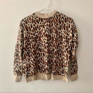 H&M leopard sweater zipper back